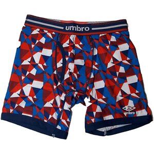 NWT-Umbro Men's High Performance Boxer Brief Red/White/Blue Pattern/UM5088BB
